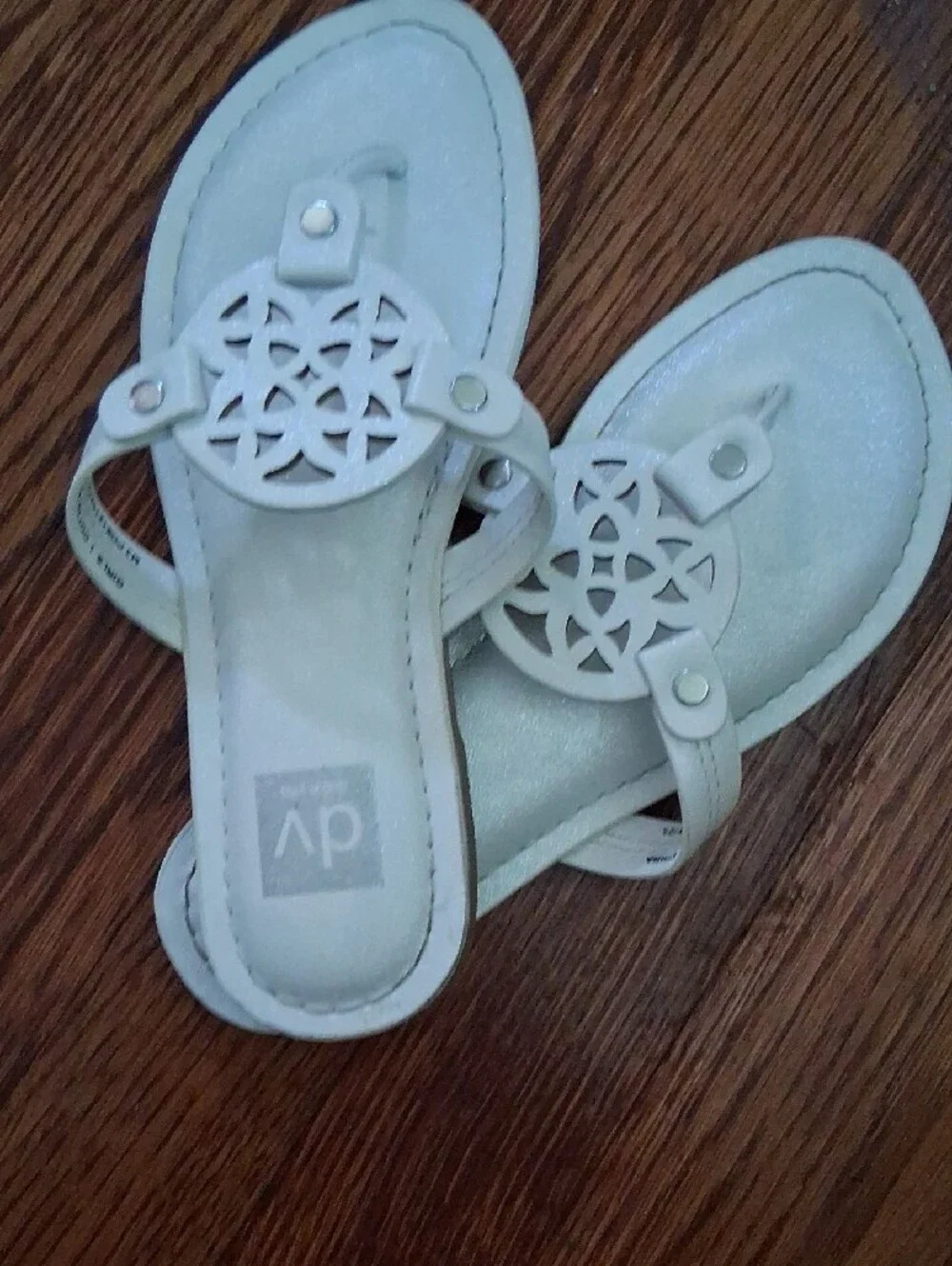 DV by Dolce Vita White Girls Decorative Thong Sandals